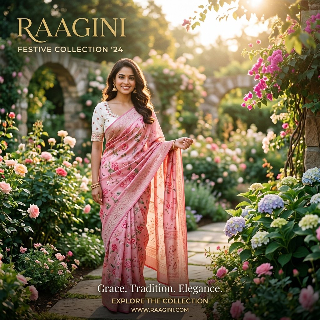 Elegant Floral Printed Silk Sarees Collection